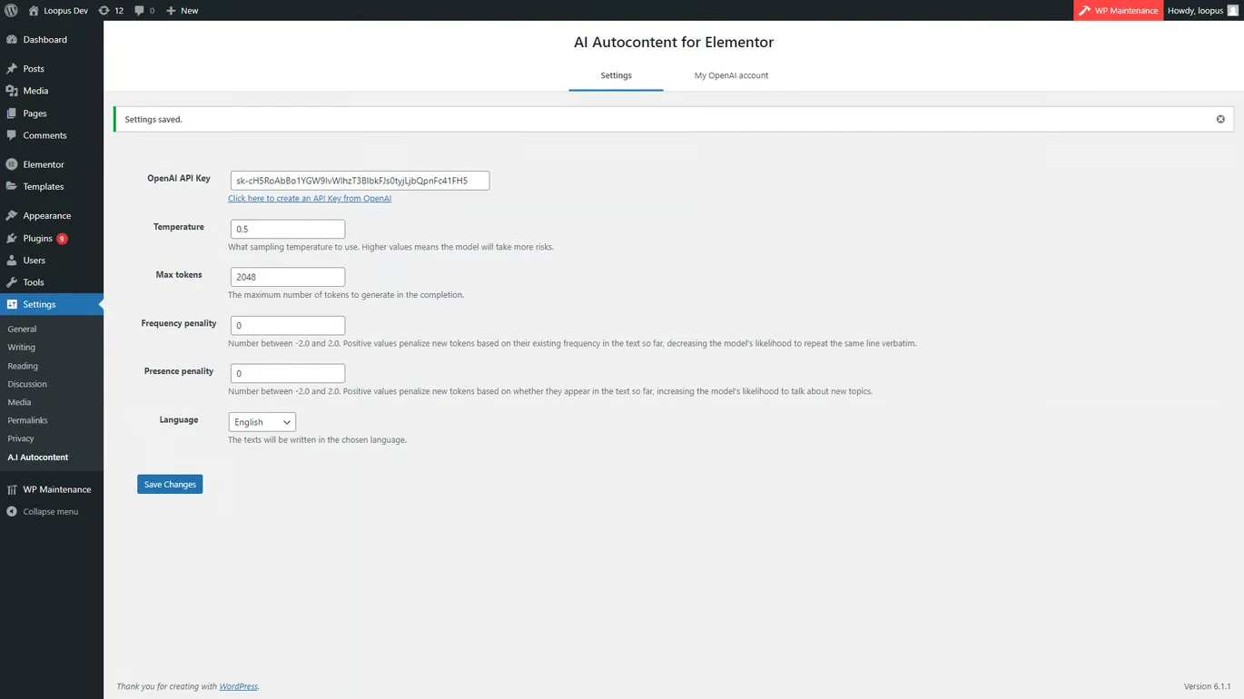 A.I Autocontent for Elementor